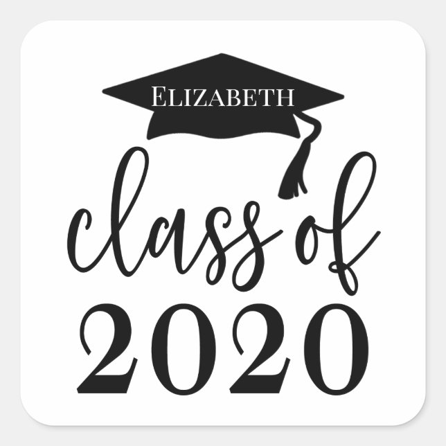Personalized Graduation Class of 2020 Square Sticker (Front)