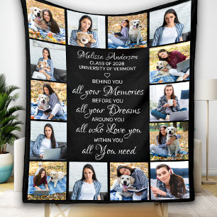 Personalized Graduation Class of 2021 Pictures Fleece Blanket