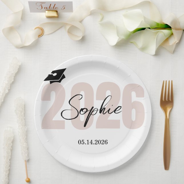 Personalized Graduation  Class of 2026 Paper Plate (Wedding)