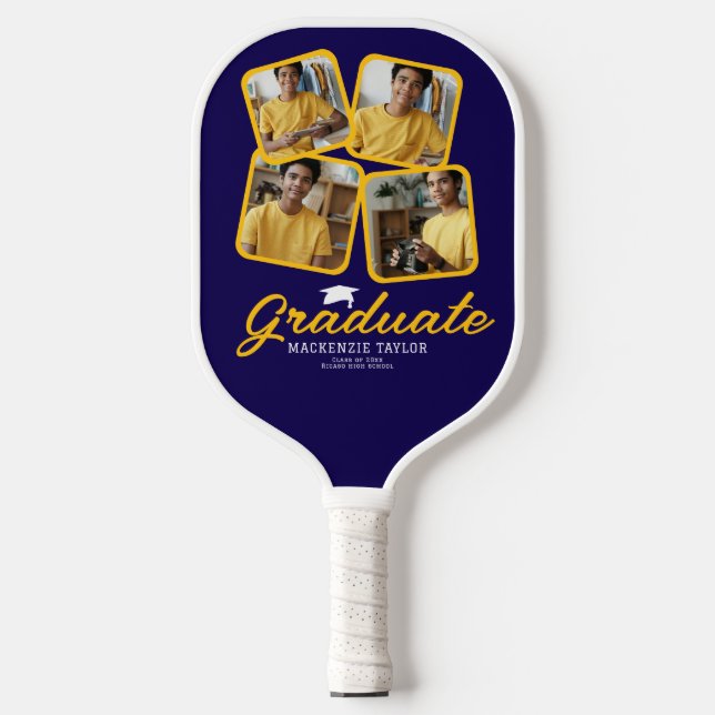 Personalized Graduation Class Of Photo and Text Pickleball Paddle (Front)