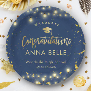 Personalized Graduation Custom Class of 2025 Chic Paper Plate