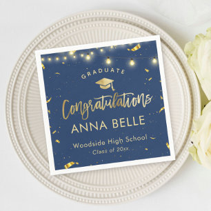 Personalized Graduation Custom Class of 2025 Navy Napkin