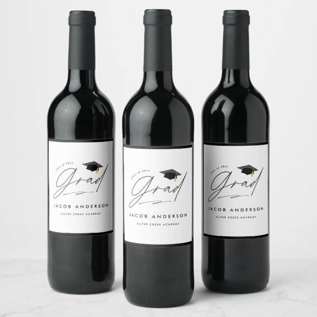 Personalized Graduation Custom Name School Wine Label (Bottles)