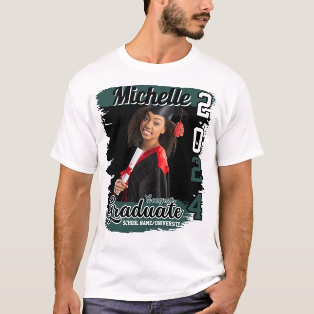 Personalized Graduation Family Custom Photo & Name T-Shirt (Front)