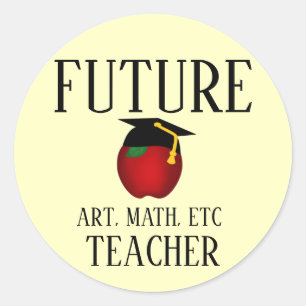 Personalized Graduation Future Teacher Apple Classic Round Sticker