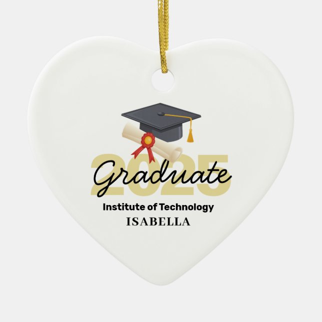 Personalized Graduation Gift - Class of 2025 Ceramic Ornament (Front)