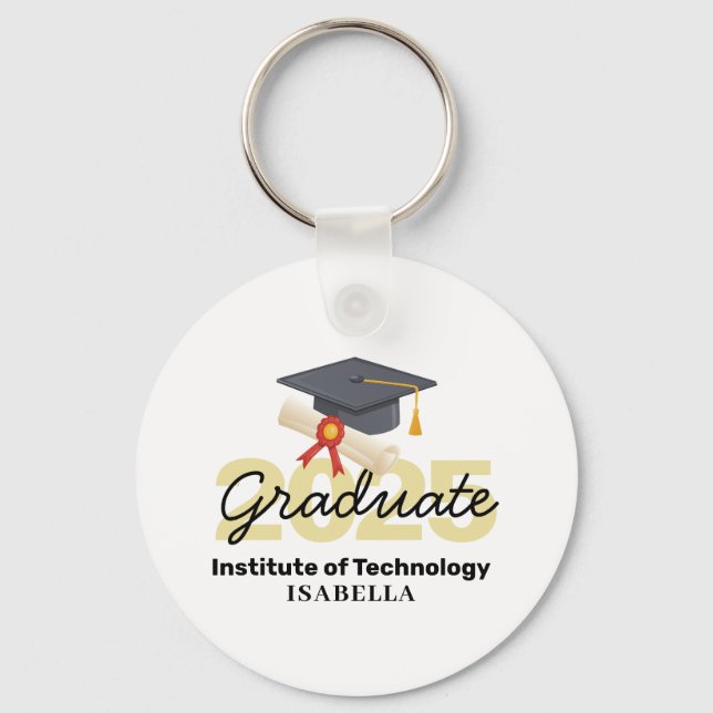 Personalized Graduation Gift - Class of 2025 Keychain (Front)