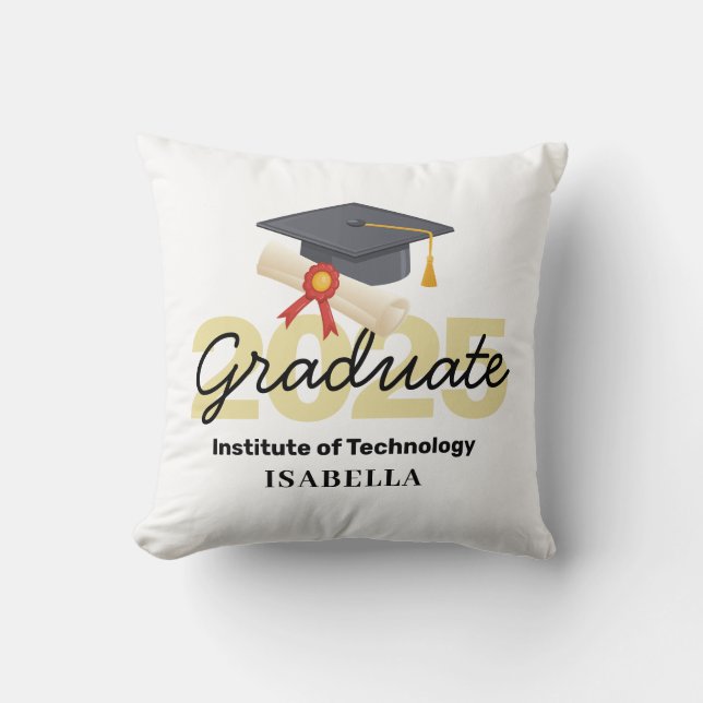 Personalized Graduation Gift - Class of 2025 Throw Pillow (Front)