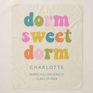 Personalized Graduation Gift Colourful Dorm Quote Sherpa Blanket