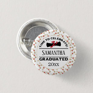 Personalized Graduation Gift   Time To Celebrate 1 Inch Round Button