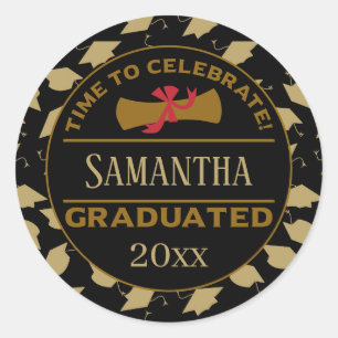 Personalized Graduation Gift Time To Celebrate Classic Round Sticker