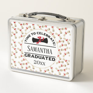 Personalized Graduation Gift Time To Celebrate Metal Lunch Box