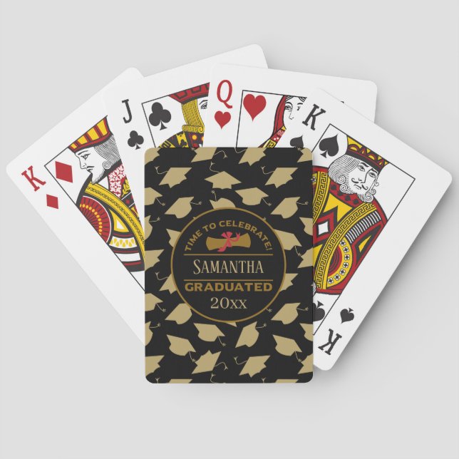 Personalized Graduation Gift | Time To Celebrate Playing Cards (Back)
