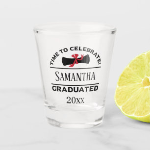 Personalized Graduation Gift   Time To Celebrate Shot Glass
