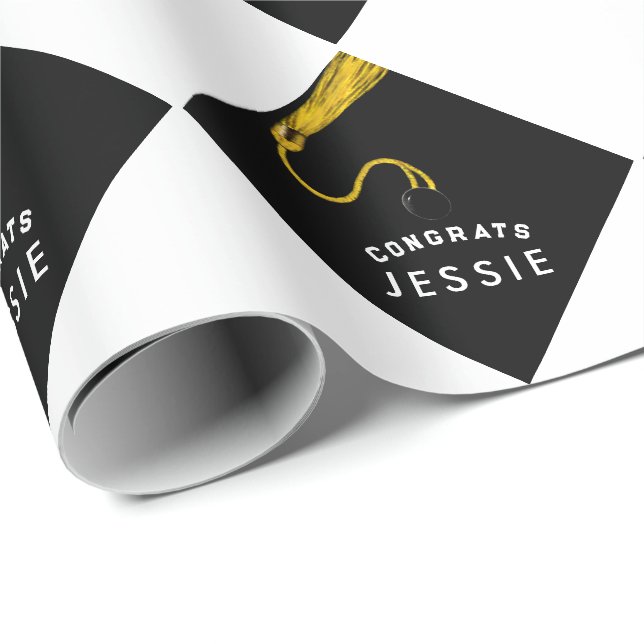 Personalized Graduation Gift Wrapping Paper (Roll Corner)
