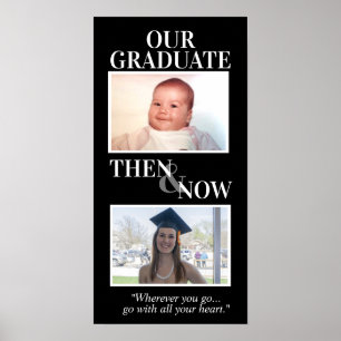 Personalized Graduation Gifts, Then and Now Photos Poster