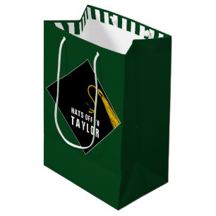 Personalized Graduation Green Medium Gift Bag