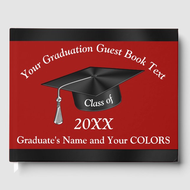 Personalized Graduation Guest Book in Your Colours (Front)