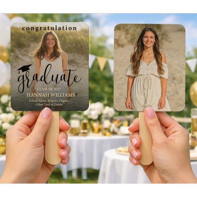 Personalized Graduation Hand Fan - Custom Photo (Creator Uploaded)