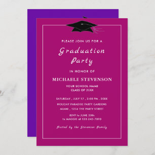 Personalized Graduation Invitation Custom Colours