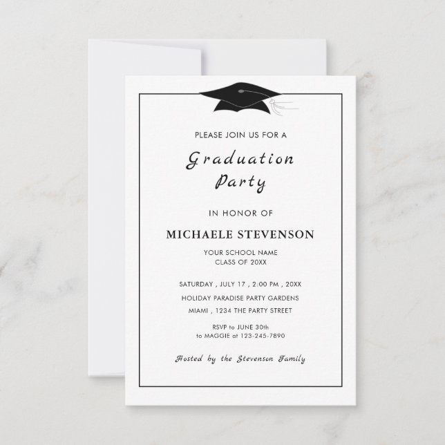 personalized Graduation Invitation Your Colours (Front)
