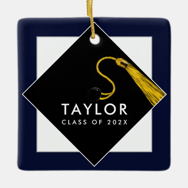 Personalized Graduation Keepsake Ceramic Ornament (Front)