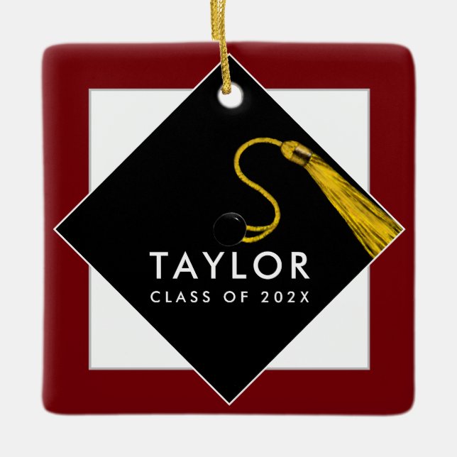 Personalized Graduation Keepsake Ceramic Ornament (Front)