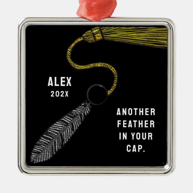 Personalized Graduation Keepsake Gift Metal Ornament (Front)