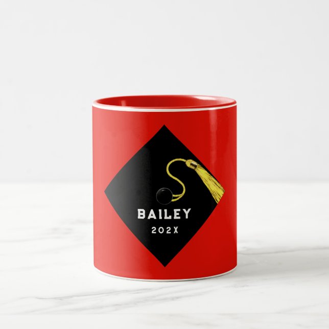 Personalized Graduation Keepsake Gift Two-Tone Coffee Mug (Center)