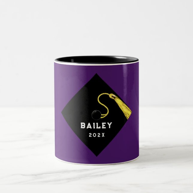 Personalized Graduation Keepsake Gift Two-Tone Coffee Mug (Center)
