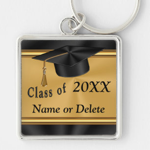 Personalized Graduation Keychain Gold and Black
