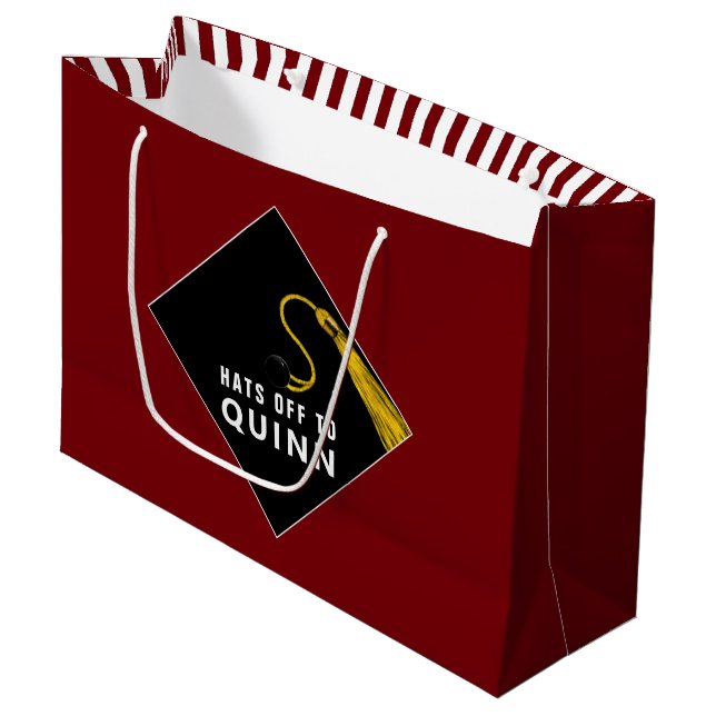 Personalized Graduation Maroon Large Gift Bag (Front Angled)
