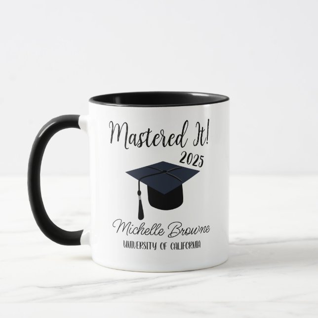 Personalized Graduation Mug, Mastered It 2025 Mug, Mug (Left)
