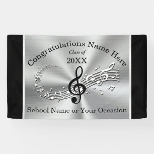 Personalized Graduation Music Banner, Any Occasion Banner