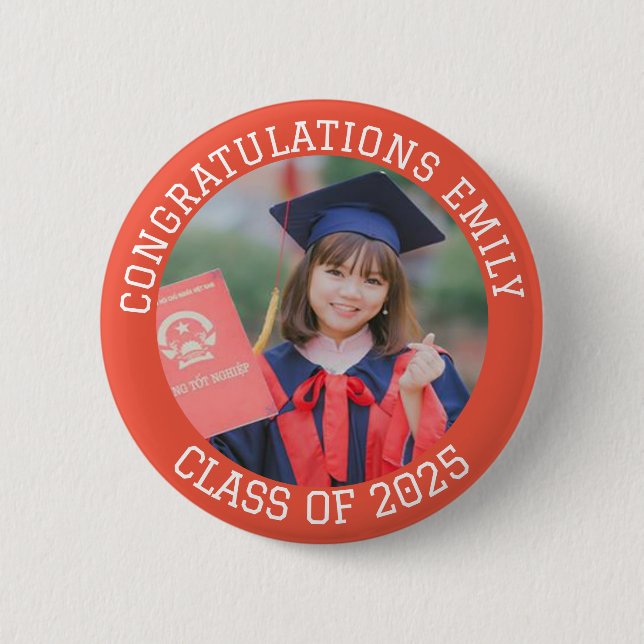 Personalized Graduation Name Age class of 2025 2 Inch Round Button (Front)