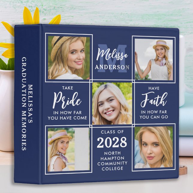 Personalized Graduation Navy Blue Photo Album Binder (Creator Uploaded)
