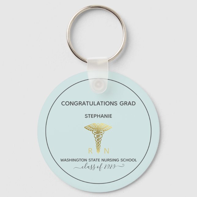 Personalized Graduation Nursing School Class year Keychain (Front)