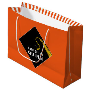 Personalized Graduation Orange Large Gift Bag
