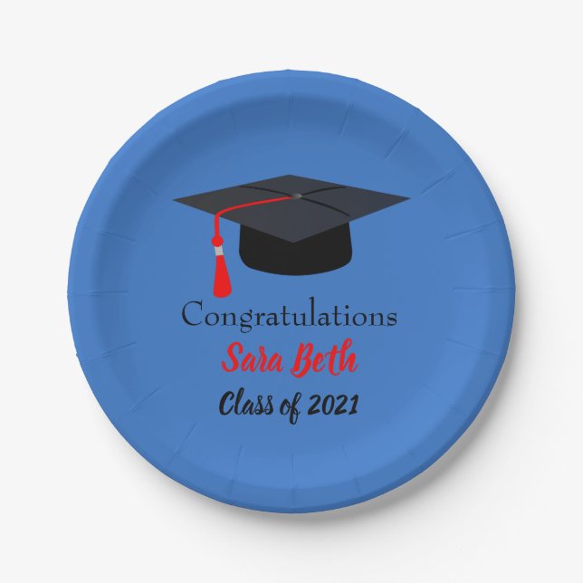 Personalized Graduation Paper Party Plates (Front)