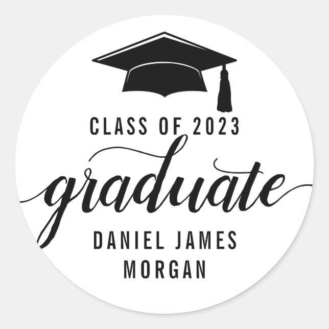 Personalized Graduation Party Class Of 2023 Classic Round Sticker (Front)