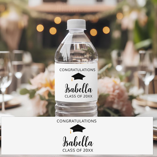 Personalized Graduation Party Decor Class of 2026 Water Bottle Label (Creator Uploaded)