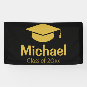 Personalized Graduation Party Gold Class of 2023 Banner