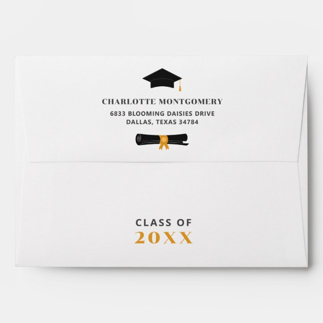 Personalized Graduation Party Grad Cap Tassel  Envelope (Back (Top Flap))
