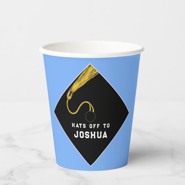 Personalized Graduation Party Maroon Paper Cups (Front)