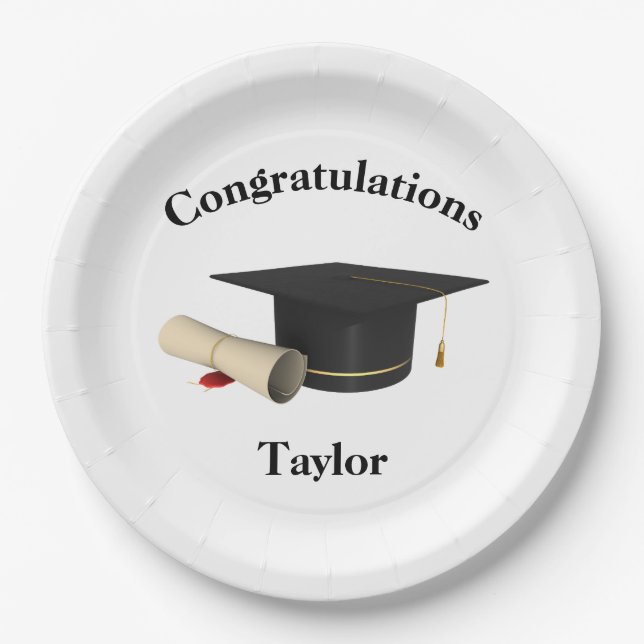 Personalized Graduation Party Paper Plate - GC (Front)