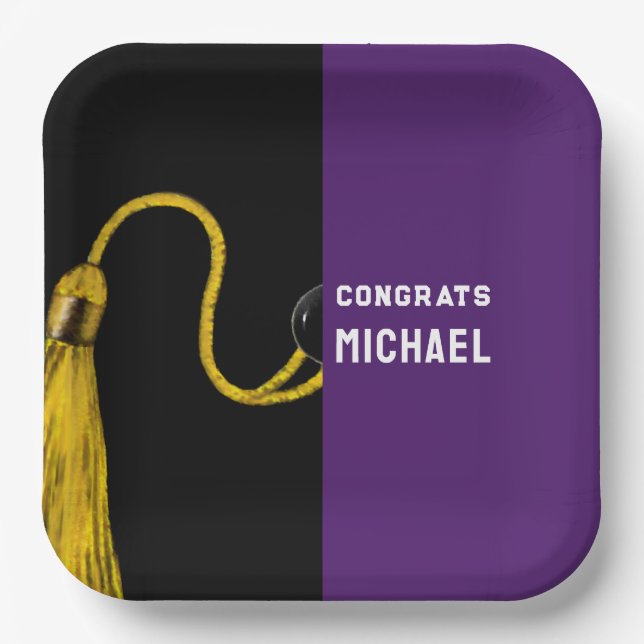 Personalized Graduation Party Paper Plates (Front)