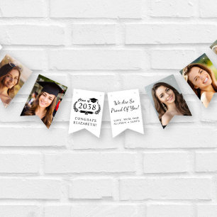 Personalized Graduation Party Photo Bunting Flags