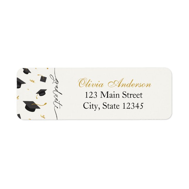 Personalized Graduation Party Return Address (Front)