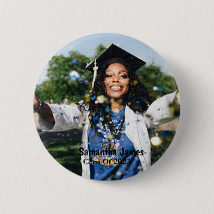 Personalized Graduation Photo and Name 2 Inch Round Button
