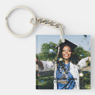Personalized Graduation Photo and Name  Keychain